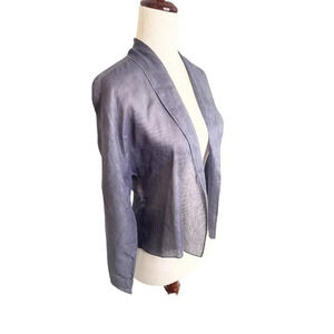 Eileen Fisher Silk & Linen Open Cardigan - Chiffon Gossamer Light Plum - XS